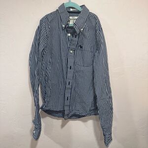 Boys Abercrombie XL Gingham Button up Long Sleeve Shirt